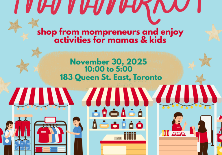 Mark your calendars for November 30, 2025, from 10:00 AM to 5:00 PM at 183 Queen Street East, Toronto. The MamaMarket is not your average pop-up market — it’s a celebration of motherhood, creativity, and community.